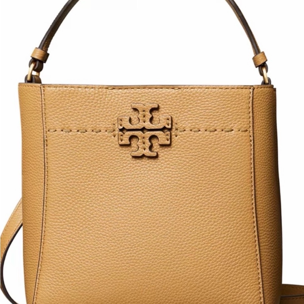 Tory Burch Pebbled Leather Shoulder Bag in Tan/Camel - Picture 4 of 7